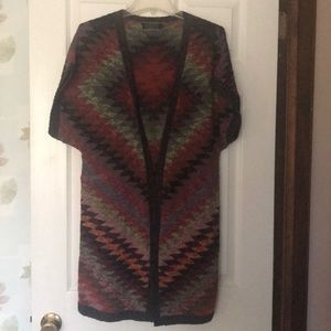 Tunic length knitted vest